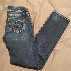 Silver Suki Mid Rise Straight Leg Jeans